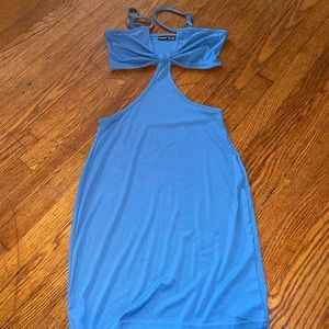 Blue cut-out mini dress!